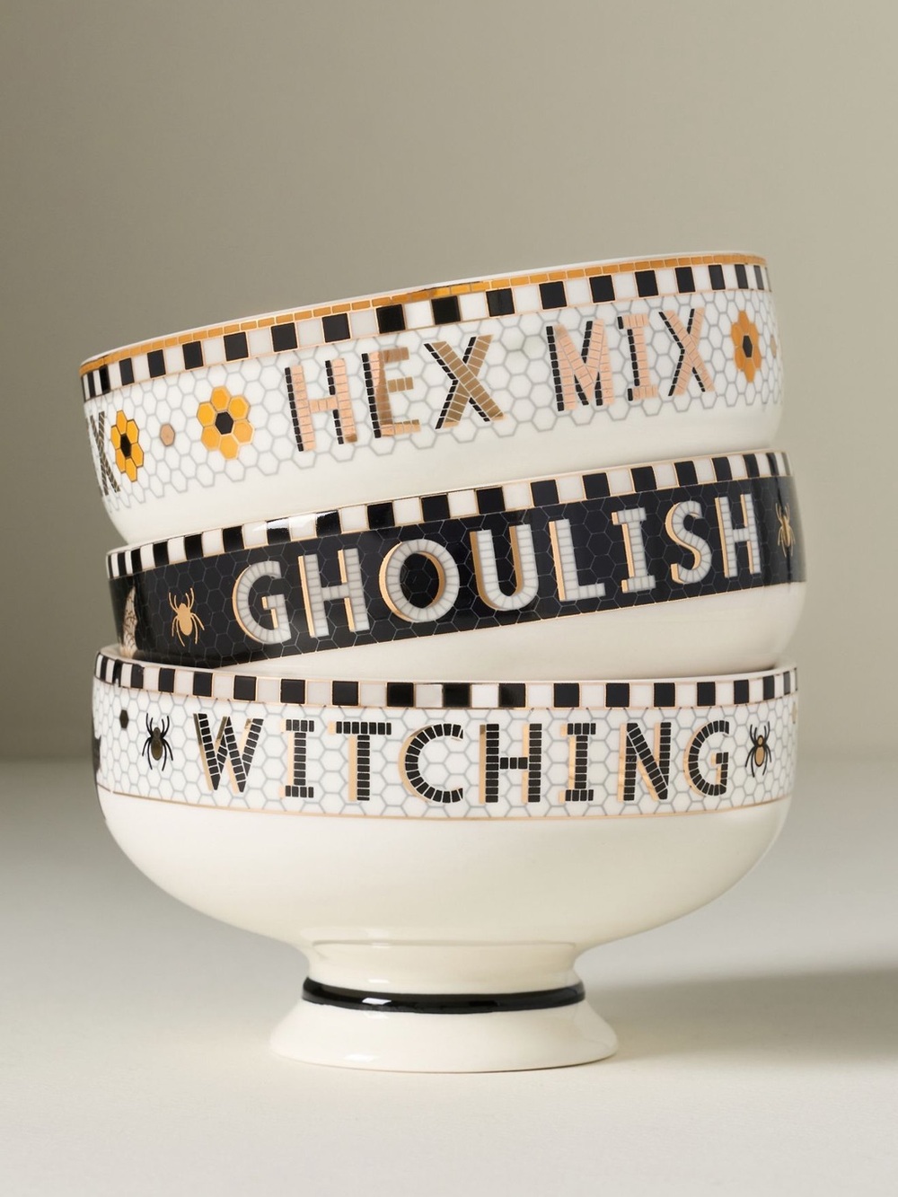 Anthropologie Bistro Goulish Hex Mix Witching Decorative Ceramic Bow